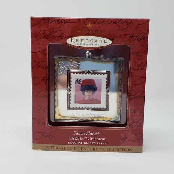 1999 Hallmark Silken Flame Barbie Handcrafted Keepsake Christmas Ornament. - Picture 1 of 4